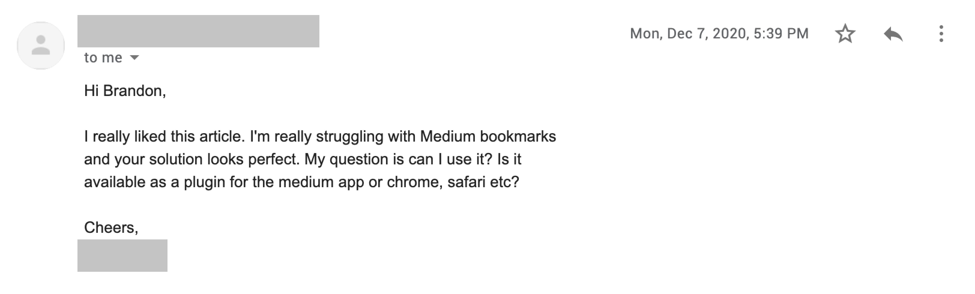 Email notification design