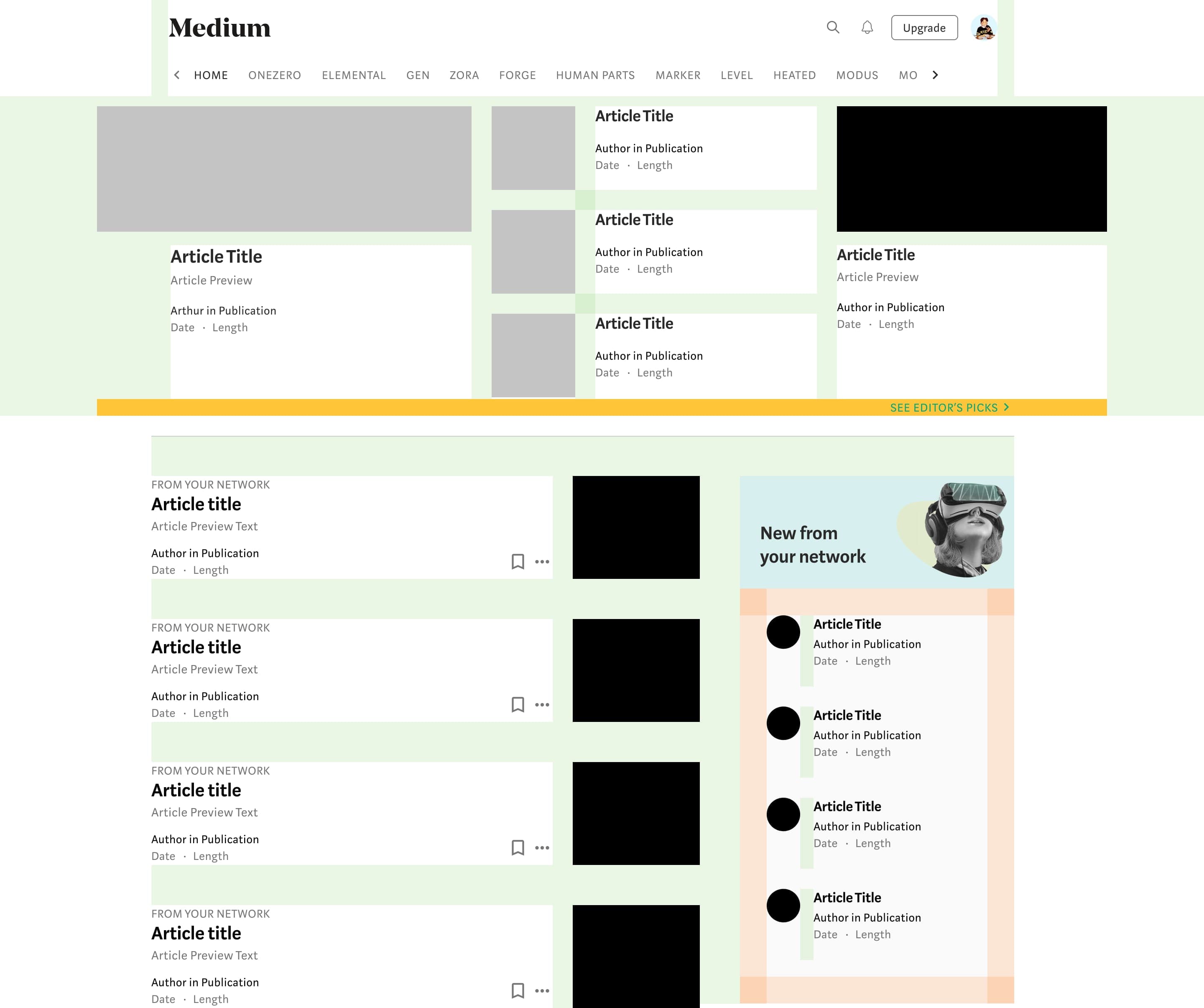 Medium design system exploration
